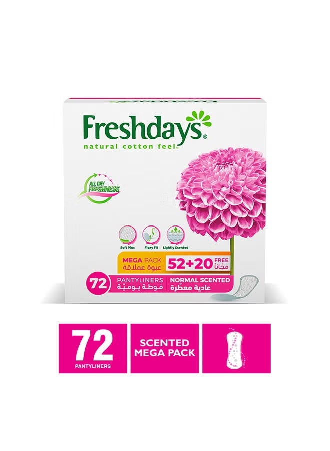 Freshdays Natural Cotton Feel Normal Scented Pantyliners Soft Plus & Flexy Fit Daily Freshness 72 Liners - Image 5